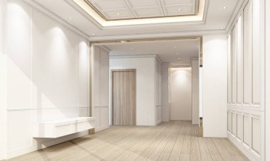 Modern iç mekan yaşama lüksü. 3d oluşturma 