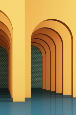 3D yay ritim sarı ve yeşil renkte.