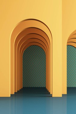 3D yay ritim sarı ve yeşil renkte.