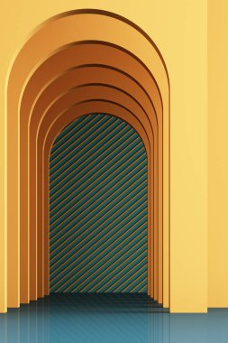 3D yay ritim sarı ve yeşil renkte.