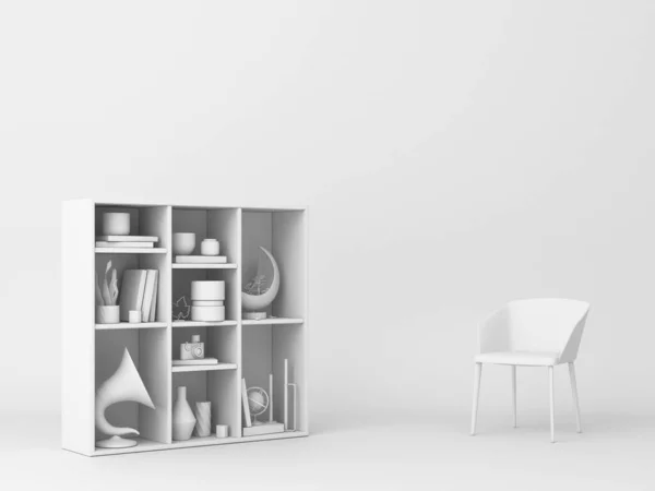 Möbel Attrappen Auf Weißem Hintergrund Darstellung — Stockfoto
