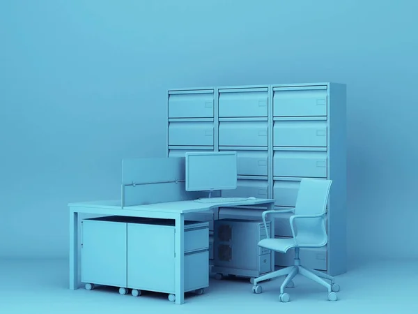 Furniture Mock Blue Background Render — Stock Photo, Image