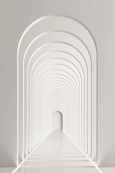3d rengarenk ritim koridoru ve beyaz renkli LED şerit ışık.
