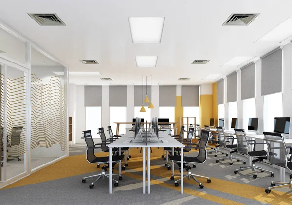 Working Area Modern Office Carpet Floor Meeting Room Yellow Gray — Stock Photo, Image