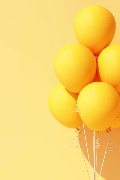 Globo Amarillo Sobre Fondo Amarillo Representación — Foto de Stock