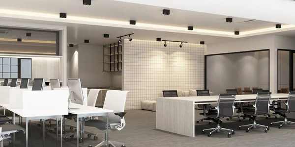 Working Area Modern Office Carpet Floor Meeting Room Interior Rendering Stock Picture