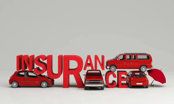 Koncepcja Ochrony Zapewnienia Bezpieczeństwa Samochodu Nowoczesny Czerwony Samochód Sedan Van — Zdjęcie stockowe