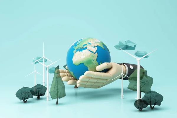 Sauberes Energiekonzept Zum Weltumwelttag Oder Zum Internationalen Tag Der Wälder — Stockfoto