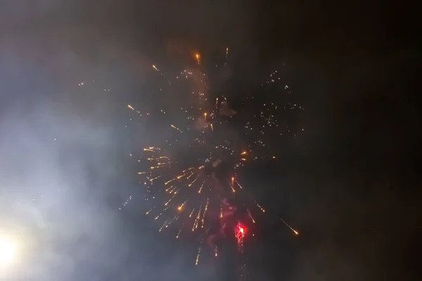 New Year Eve Celebration Fireworks Display — Fotografia de Stock