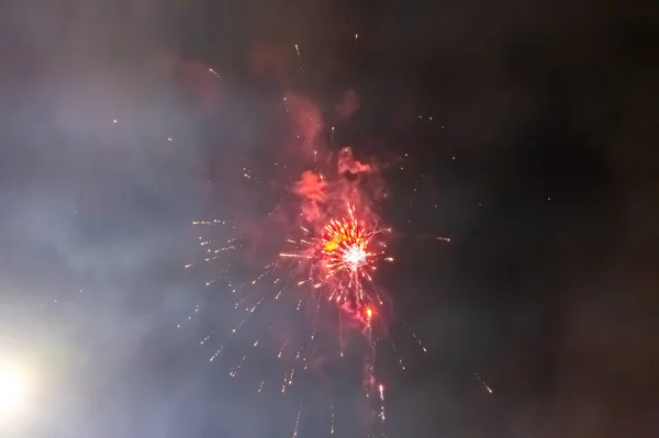 Επίδειξη Πυροτεχνημάτων Εορτασμού Παραμονής Της Πρωτοχρονιάς — Φωτογραφία Αρχείου