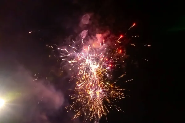 New Year Eve Celebration Fireworks Display — Zdjęcie stockowe