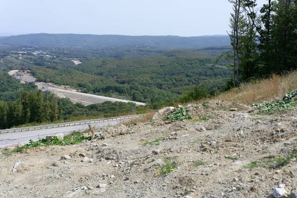 Paysage Montagne Avec Une Grande Rivière Arrière Plan — Photo