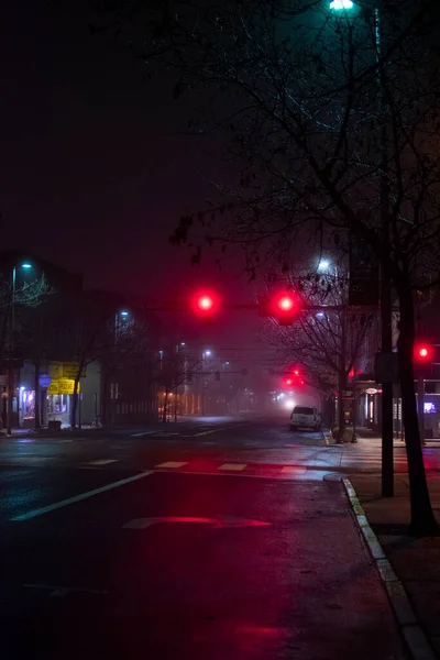 Cityscape Foggy Night — Stockfoto