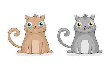 Cats karakterleri kümesi, vektör illüstrasyon EPS 10.