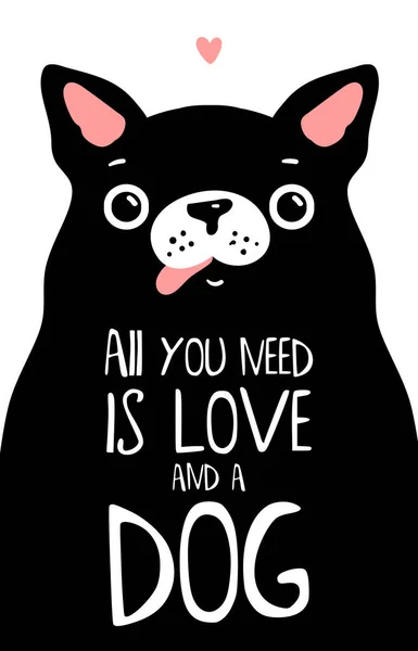 Alles Sie Brauchen Ist Liebe Zum Hund Vektor Illustration Eps — Stockvektor