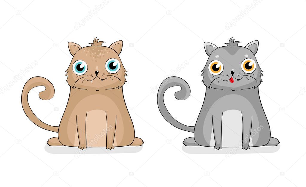 set of cats characters, vector illustration EPS 10.