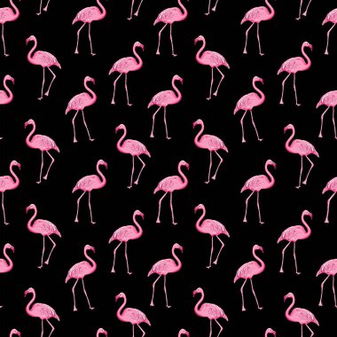 Pembe flamingolu kusursuz model arkaplan, EPS 10 vektörü.