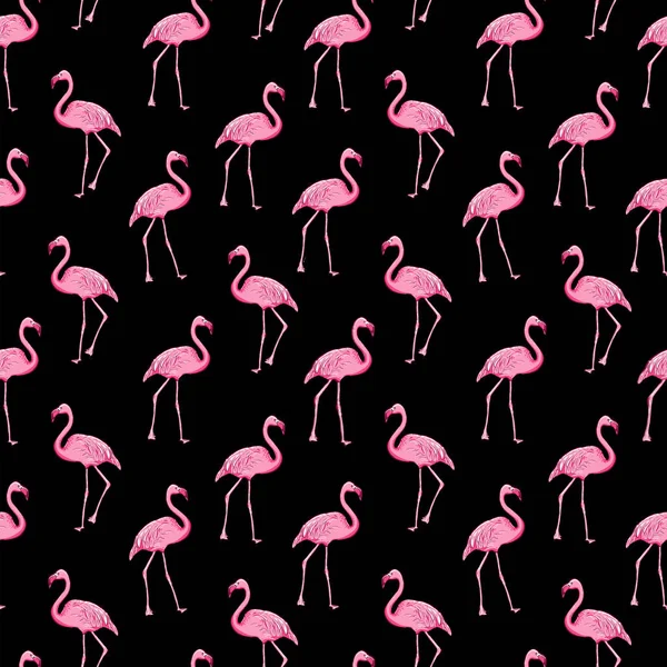 Fundo Padrão Sem Costura Com Flamingo Rosa Vetor Eps — Vetor de Stock