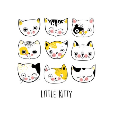 Kediler, komik karakterli kediler, tişörtler, çıkartmalar, baskılar ve diğerleri için mükemmel.