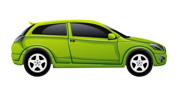 Beyaz Arkaplanda Yeşil Araba Vektör Çizimleri — Stok Vektör