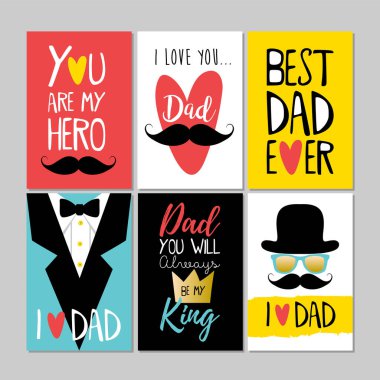 Mutlu Babalar Günü tebrik kartları, kutlama posterleri..