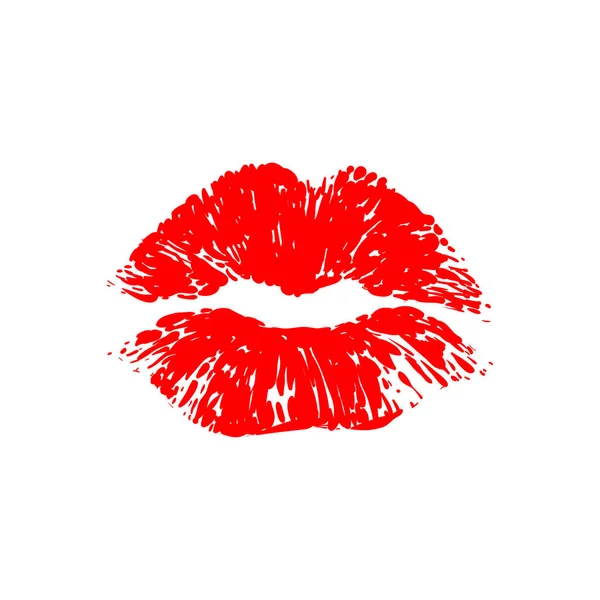 Abbildung Roter Vektorlippen Rote Lippen Auf Weißem Hintergrund — Stockvektor