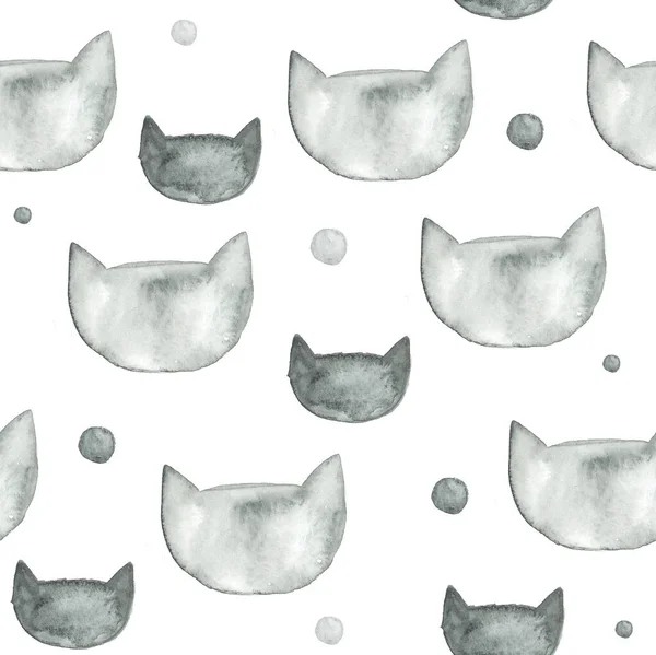 Cute Cats Watercolor Cats Background — Fotografia de Stock