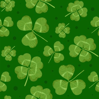 Aziz Patrick Günü Yoncusu kusursuz desen, EPS10 vektörü