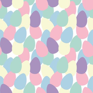 Paskalya yumurtalarıyla paskalya arkaplanı kusursuz. Vektör EPS8