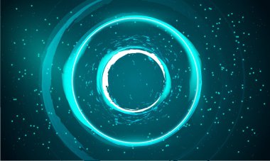 Soyut teknoloji arka plan kavramı. Koyu mavi arkaplan üzerinde çember hareket ve hareket bulanıklığı.