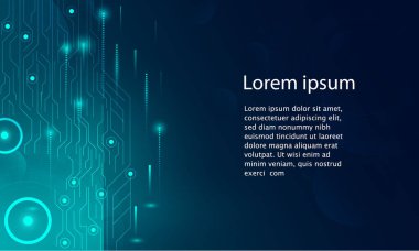 Mavi ışıklarla soyut teknoloji konsepti parçacık bağlantısı. mavi renk soyut ekran, yüksek hız internet teknolojisi. 