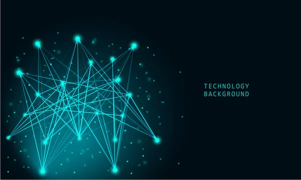 Technologie Abstraite Concept Fond Tech Fond Paysage Wireframe Technologie Internet — Image vectorielle