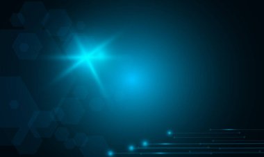 Soyut teknoloji arka planı Hitech iletişim konsepti. Koyu mavi arkaplan.