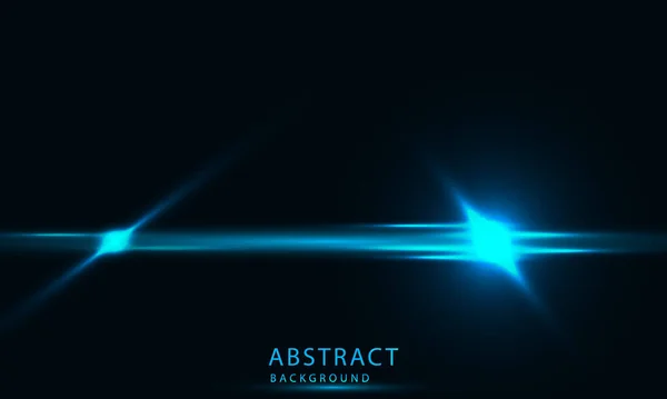Futuristic Sci Abstract Blue Neon Light Shapes Black Background Diseño — Vector de stock