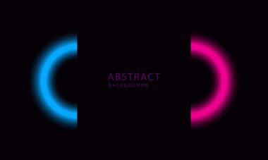 Gelecekçi bilim kurgu soyut Pembe Neon Işık Şekilleri Siyah Arkaplanda. Poster, broşür, sunum, web sitesi vesaire için özel duvar kağıdı tasarımı.