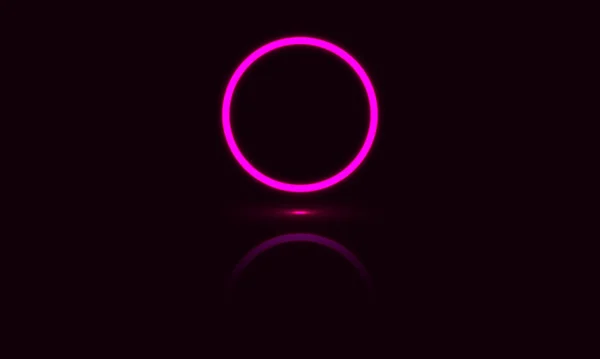 Futuristické Sci Abstraktní Růžové Neonové Světelné Tvary Černém Pozadí Exkluzivní — Stockový vektor