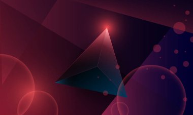 Soyut koyu mor çokgen üçgenler arka planda şekil deseni. İllüstrasyon Vektörü tasarımı dijital teknoloji kavramı.