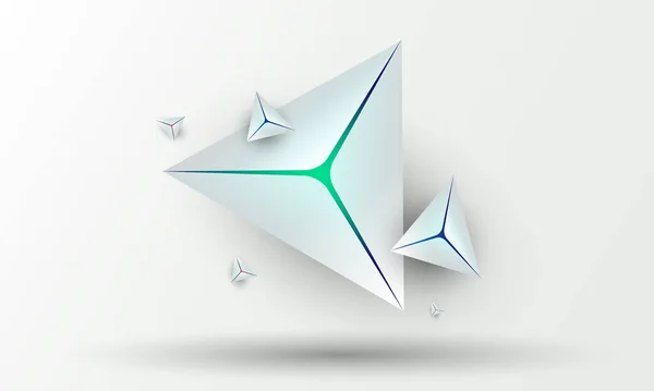 Абстрактний Білий Трикутник Фігури Тло Ілюстрація Векторний Дизайн Концепція Цифрових — стоковий вектор