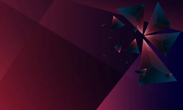背景に濃い紫色の多角形の三角形の模様 イラスト ベクトル設計デジタル技術コンセプト — ストックベクタ