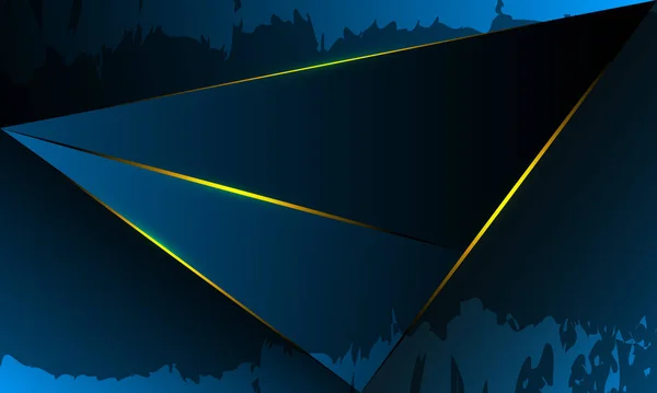 Абстрактні Сині Багатокутники Формують Візерунковий Фон Золотою Лінією Ефектом Освітлення — стоковий вектор