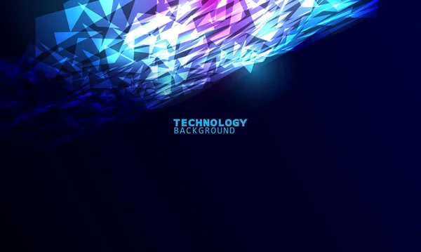 Tecnología Ilustración Vectorial Con Triángulos Sobre Fondo Azul Oscuro Rosa — Archivo Imágenes Vectoriales
