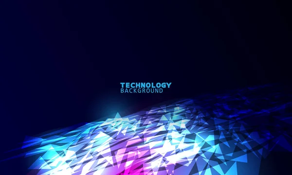 Векторні Ілюстрації Технології Трикутниками Темно Синьому Рожевому Фоні — стоковий вектор