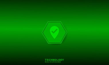 Yeşil arkaplan ile yeşil altıgen filtre simgesi.