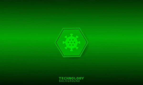 Значок Вірусу Зеленому Шестикутнику Зеленим Тлом — стоковий вектор