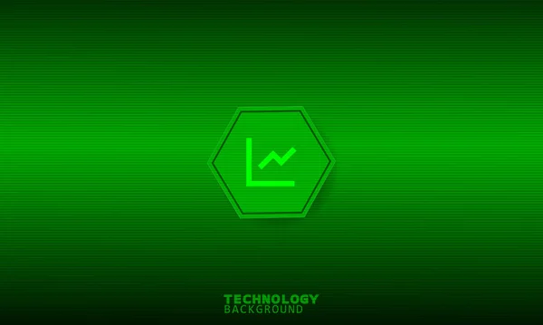 Icono Gráfico Hexágono Verde Con Fondo Verde — Vector de stock