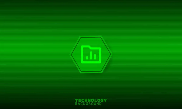 Icône Graphique Hexagone Vert Avec Fond Vert — Image vectorielle