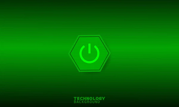 Icône Power Hexagone Vert Avec Fond Vert — Image vectorielle