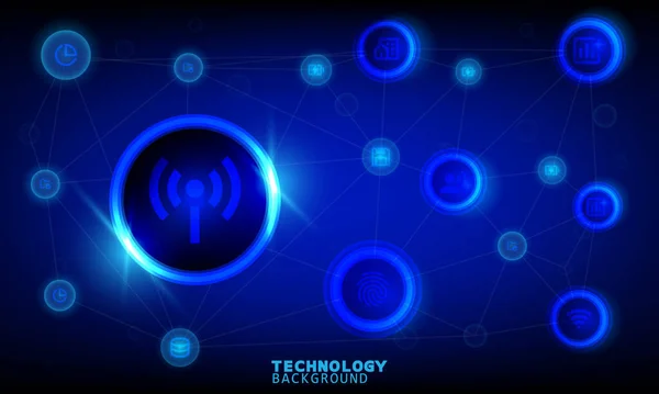 Konsep Teknologi Inovasi Bisnis Latar Belakang Teknologi Efek Neon Konsep - Stok Vektor