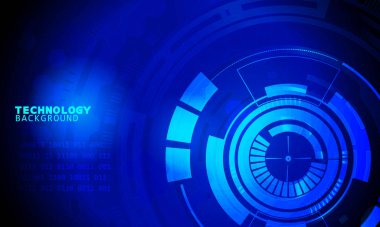 Gelecekçi soyut teknoloji geçmişi. Vektör teknoloji çemberi ve teknoloji geçmişi. Mavi renk .