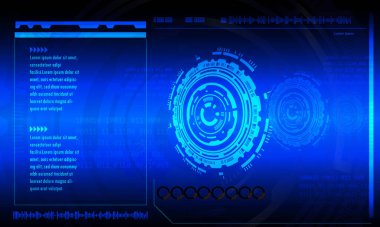 Gelecekçi soyut teknoloji geçmişi. Vektör teknoloji çemberi ve teknoloji geçmişi. Mavi renk .